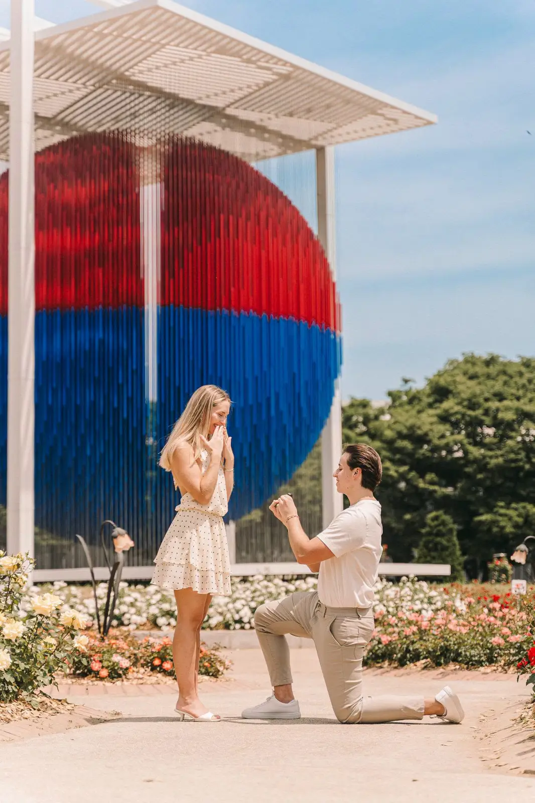 Sequence of a surprise outdoor marriage proposal captured by a Seoul photographer
