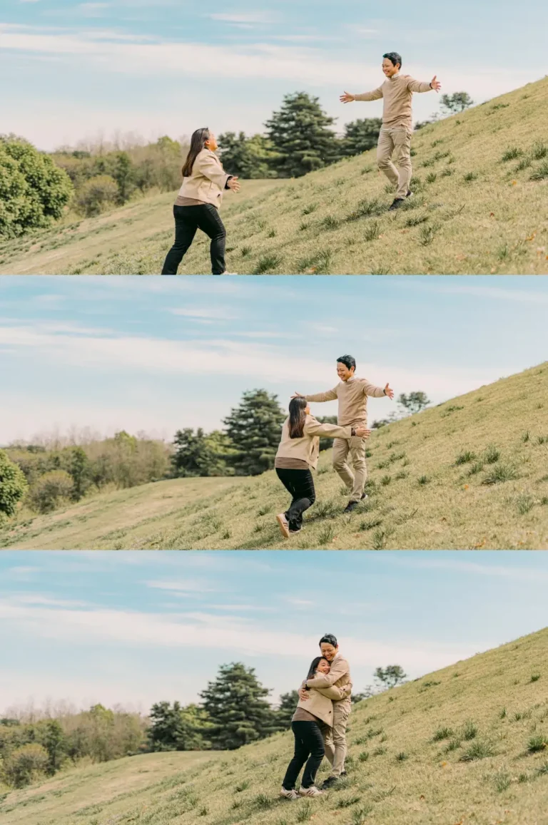 Surprise proposal captured outdoors during a Seoul engagement photoshoot